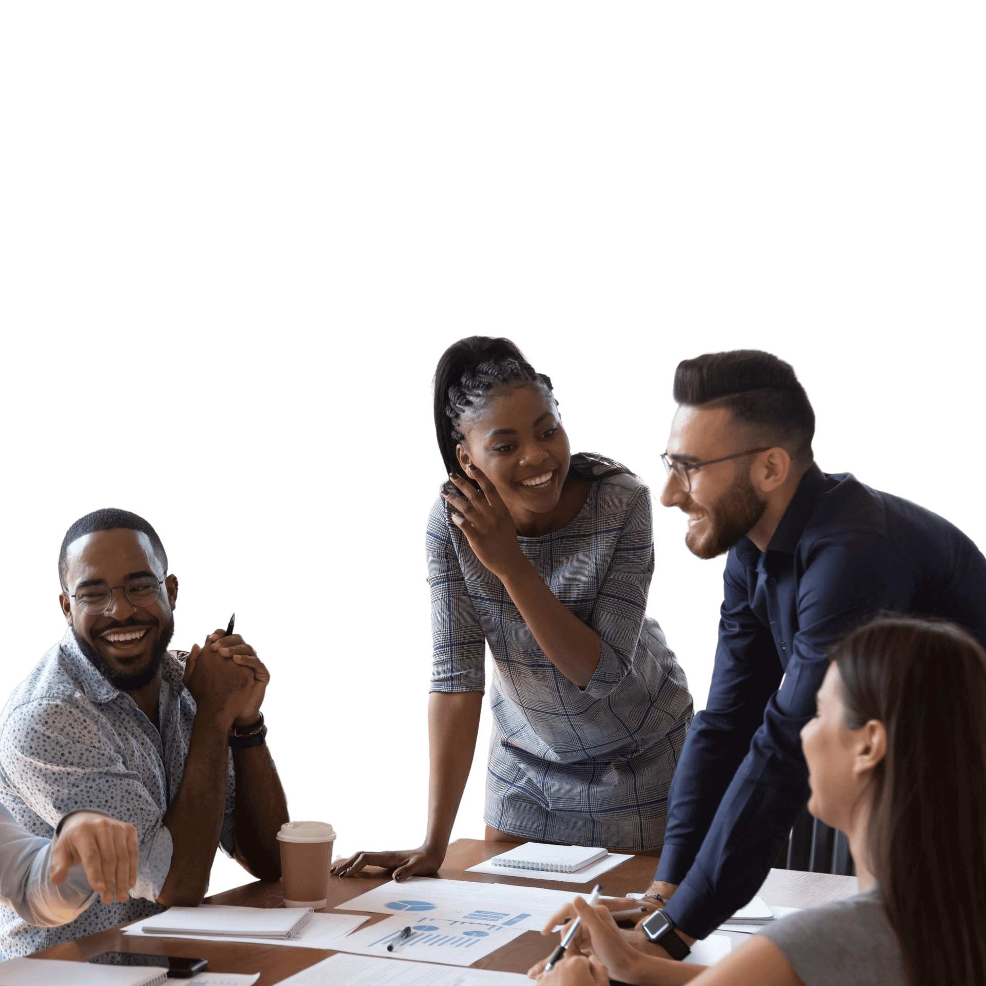 People talking around table