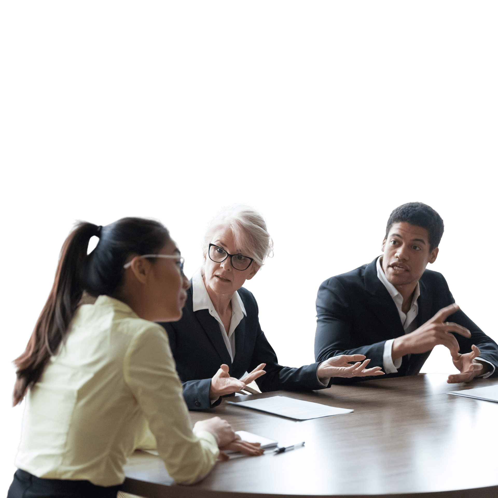 People talking around a table
